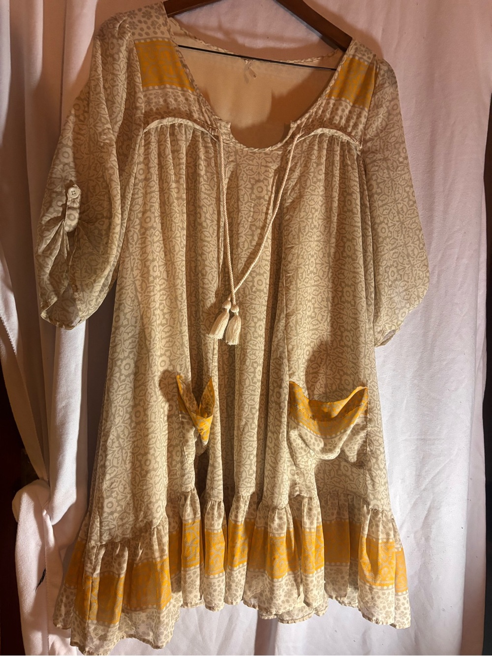 Free People Boho Floral Tunic Mini Dress Medium